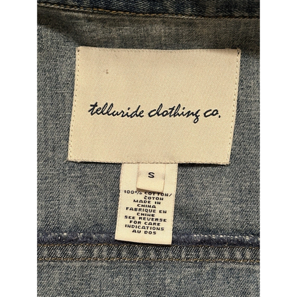 Telluride Clothing Co Denim Jacket Womens Small Blue Jean Distressed 100% Cotton - Picture 4 of 14